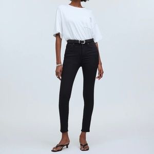 Madewell 10" High-Rise Skinny Jeans in Black Frost Size 25
